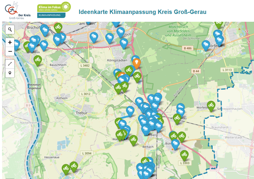 Ideenkarte Klimaanpassung Kreis Groß-Gerau